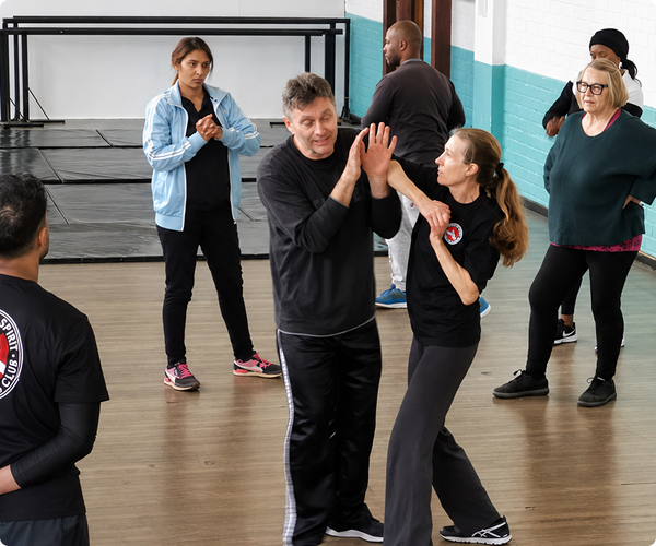 A Fighting Spirit self-defence class training together