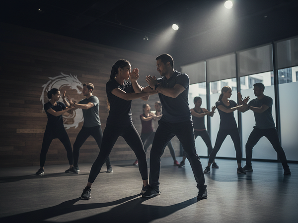 A group taking part in a Fighting Spirit self defence workshop